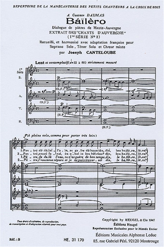 Auvergne Songs - Series 1, No.2